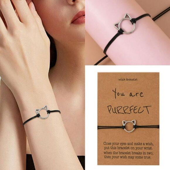 Cat Silhouette Rope Bracelet - Picture 2 of 9